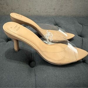 NEW with tags Clear Mule Heels Size 8